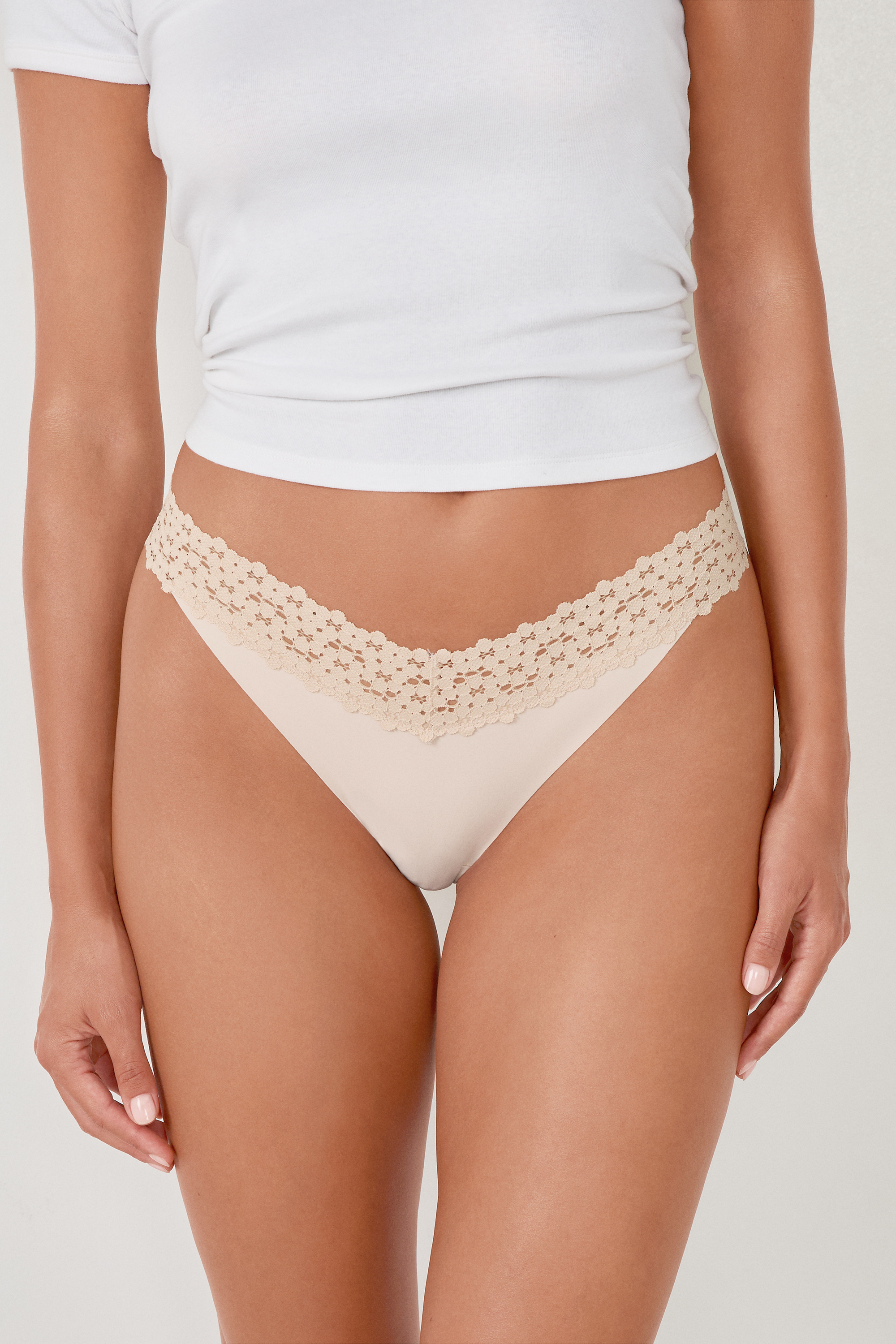 Microfibre and Lace Tanga