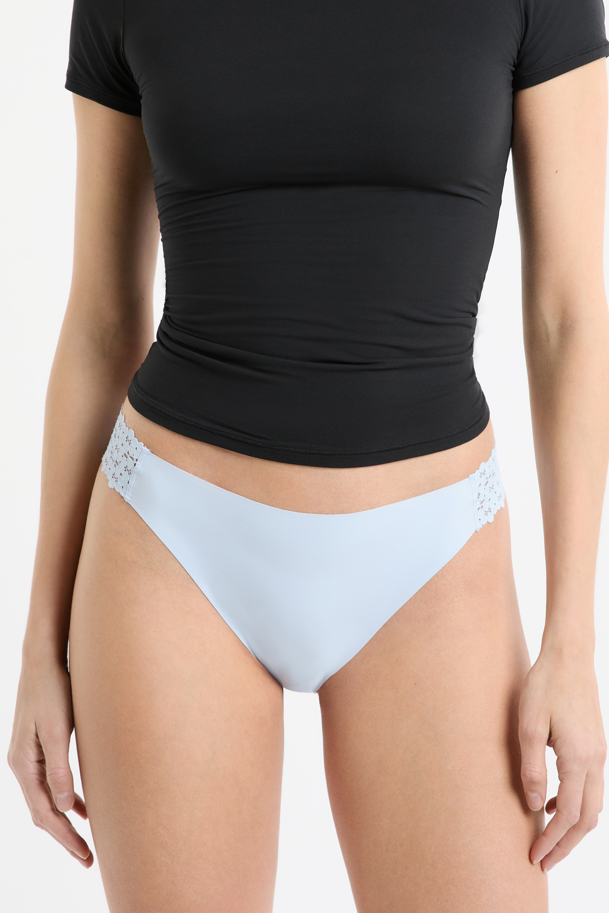 Microfibre and Lace Brief