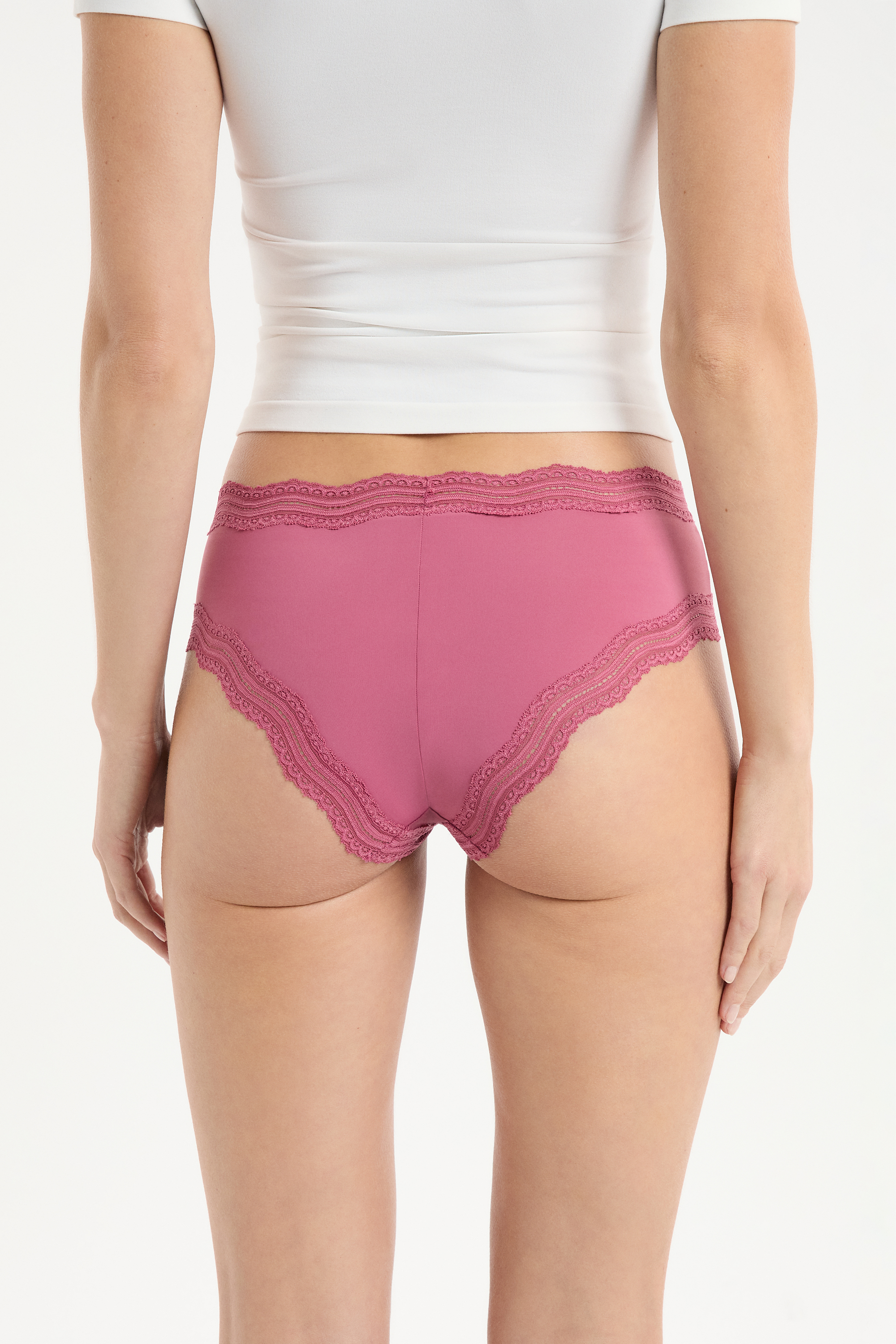 Boyshort with Lace Trim in Microfiber