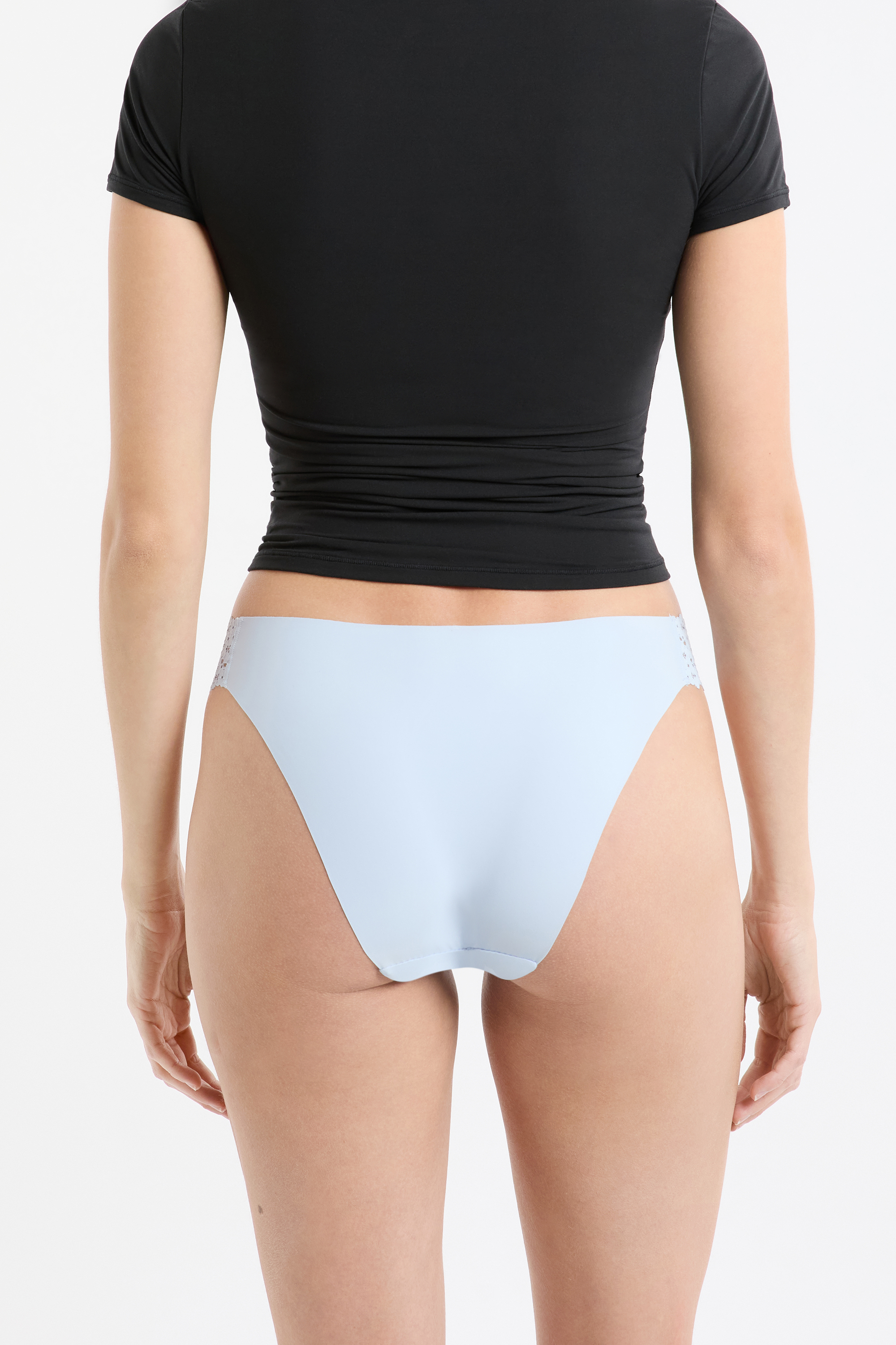 Microfibre and Lace Brief