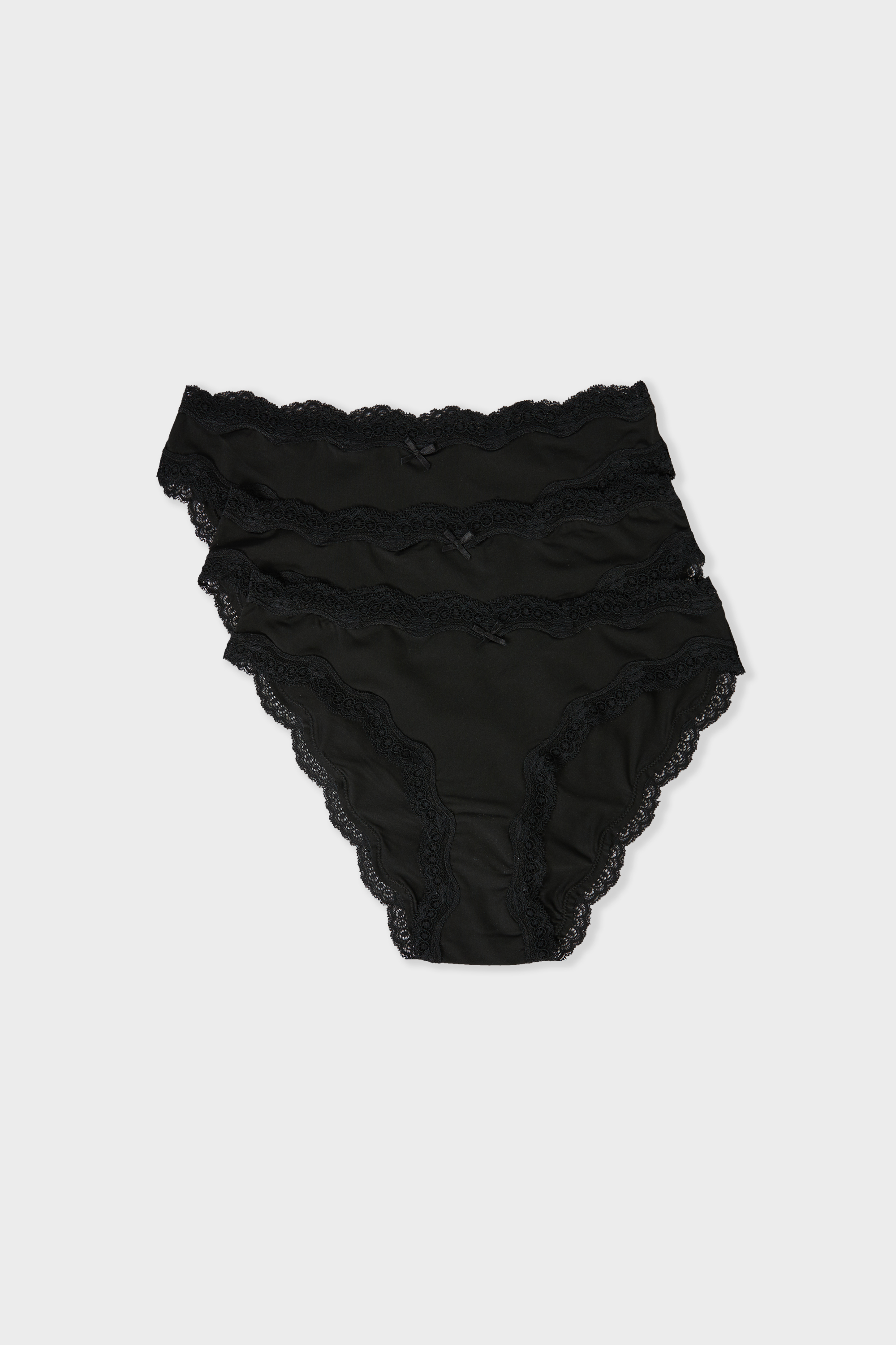 Pack of 3 Cotton and Lace Briefs