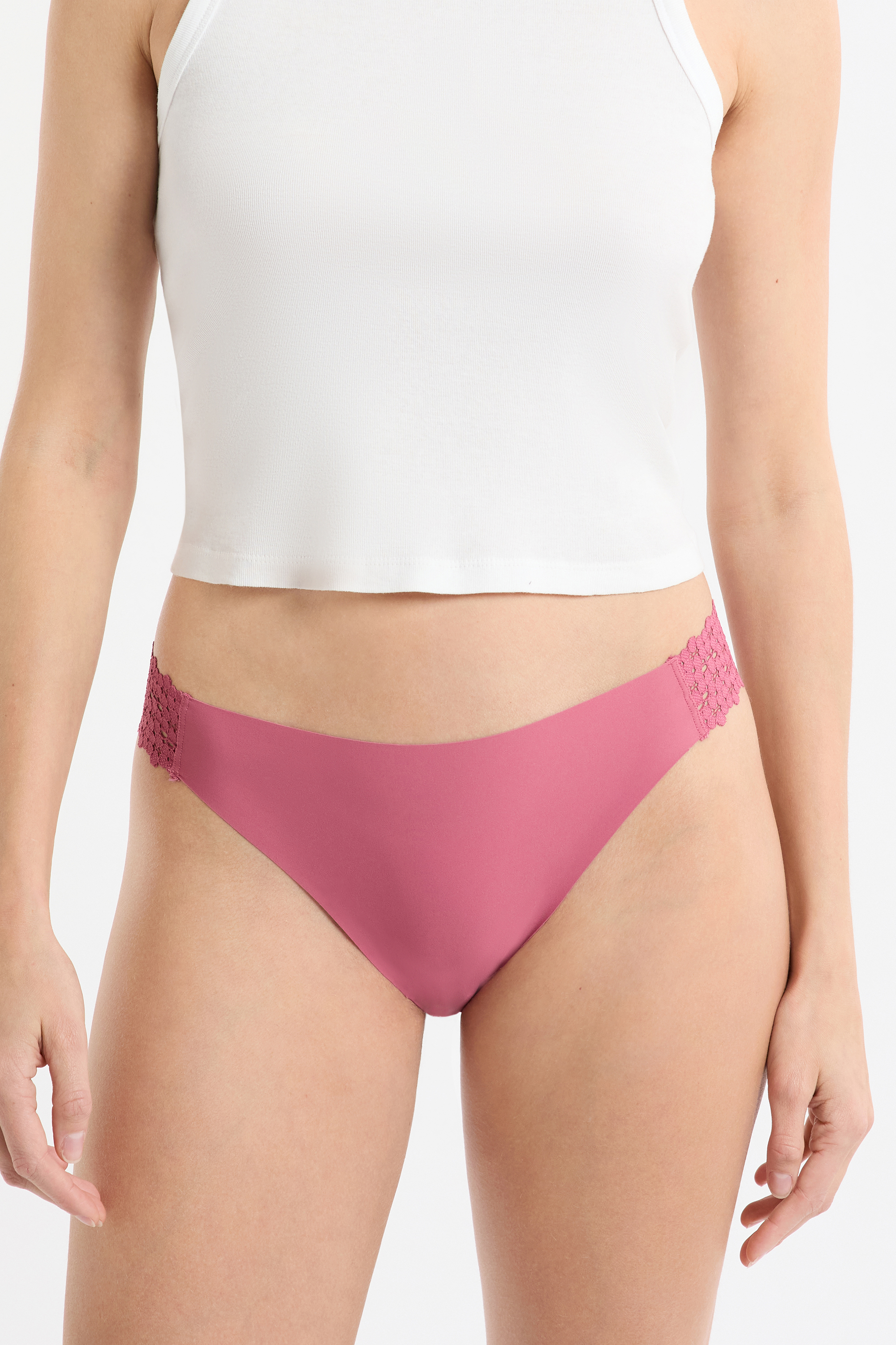 Microfibre and Lace Briefs